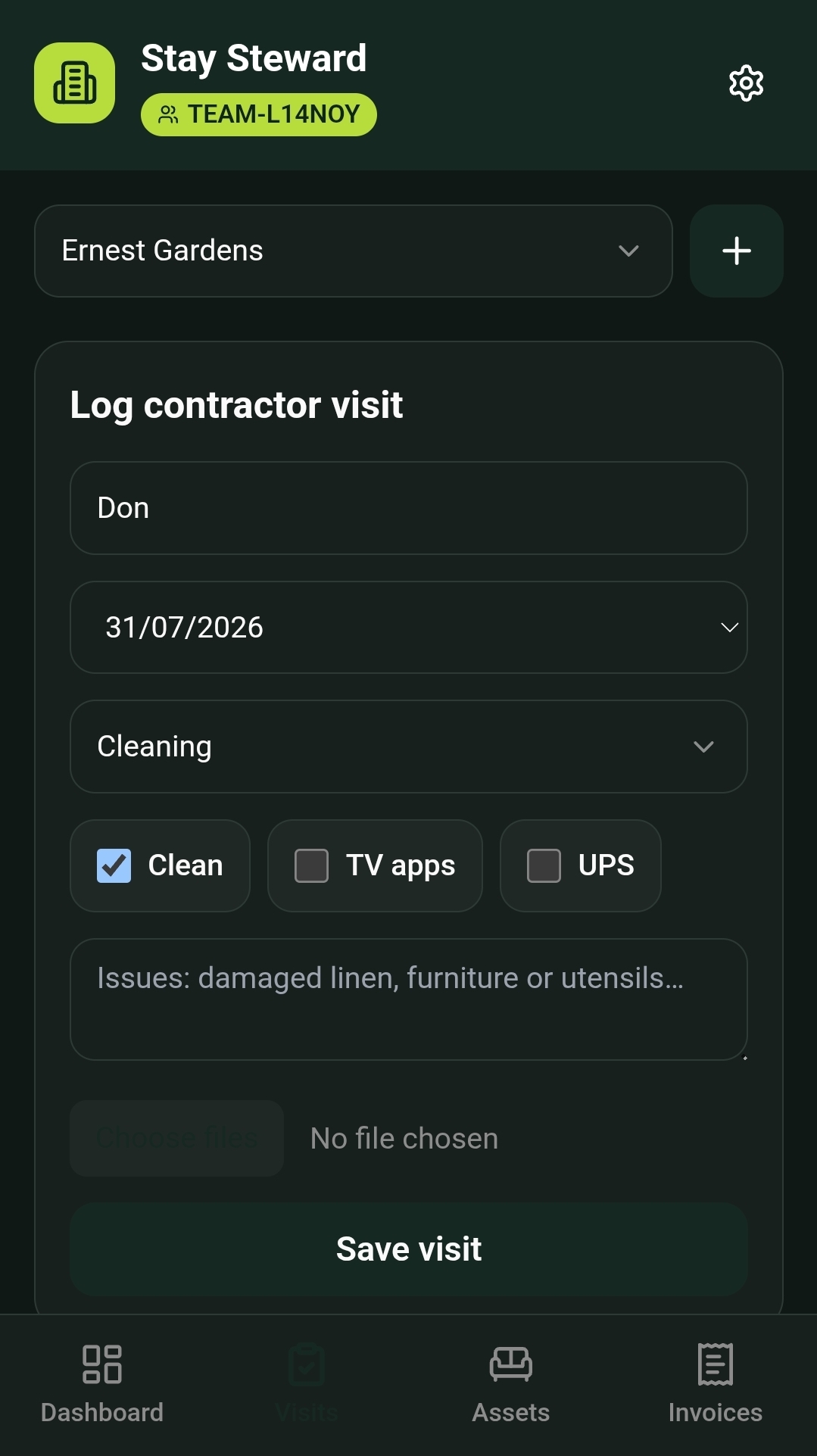 Contractor Visit